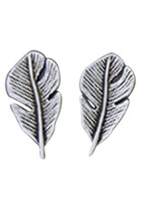 Sterling Silver Leaf Stud Earrings 14.5mm