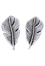 Sterling Silver Leaf Stud Earrings 14.5mm