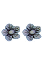 Sterling Silver Flower Stud Earrings 4mm