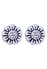 Sterling Silver Sunflower Stud Earrings 7mm