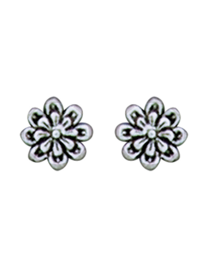Sterling Silver Flower Stud Earrings 8.5mm