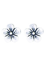 Sterling Silver Flower Stud Earrings 9mm