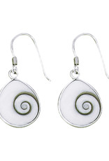 Sterling Silver Teardrop Shiva Shell Earrings 15mm