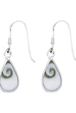 Sterling Silver Teardrop Shiva Shell Earrings 15mm