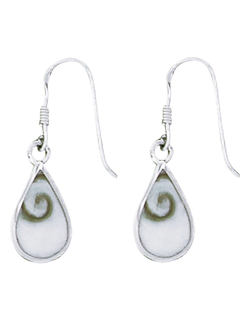 Sterling Silver Teardrop Shiva Shell Earrings 15mm