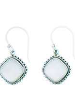Sterling Silver Cushion Mother of Pearl Earrings 15mm