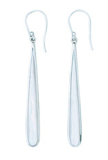 Sterling Silver Long Teardrop Mother of Pearl Earrings 48mm