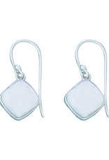 Sterling Silver Cushion Mother of Pearl Earrings 12mm