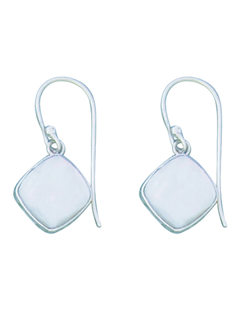 Cushion Mother of Pearl Earrings 12mm