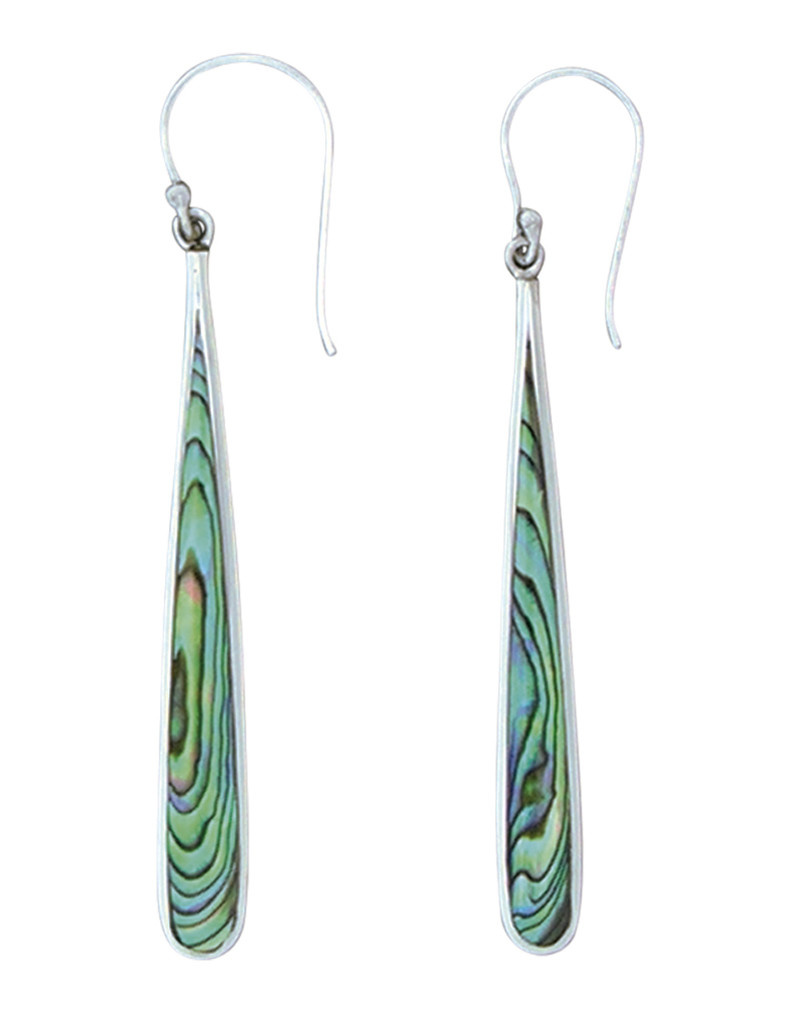 Long Teardrop Abalone Earrings 48mm