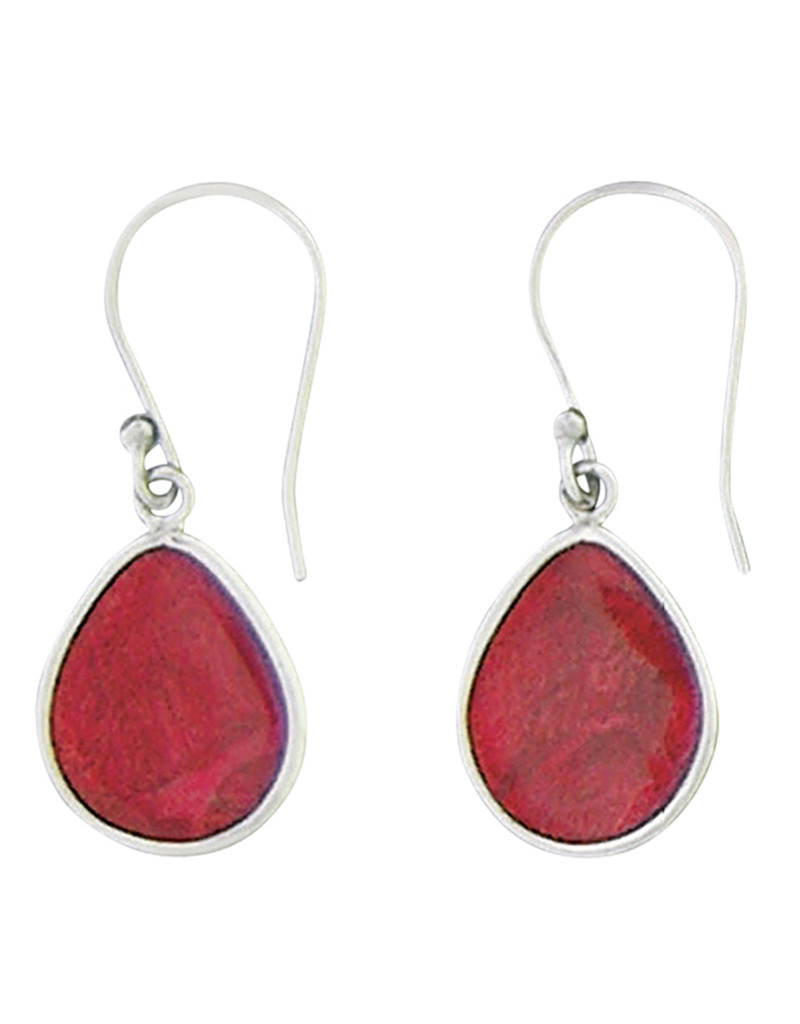 Teardrop Coral Earrings 17mm