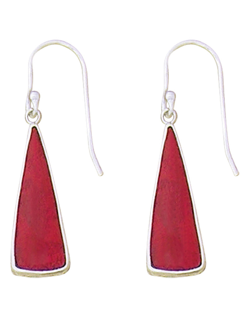 Long Triangle Coral Earrings 22mm