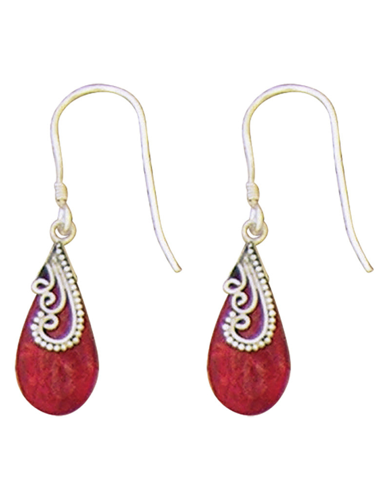 Teardrop Coral Earrings 18mm