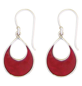 Teardrop Coral Earrings 21mm