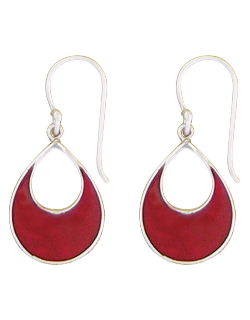 Teardrop Coral Earrings 21mm