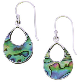 Open Teardrop Abalone Earrings 21mm