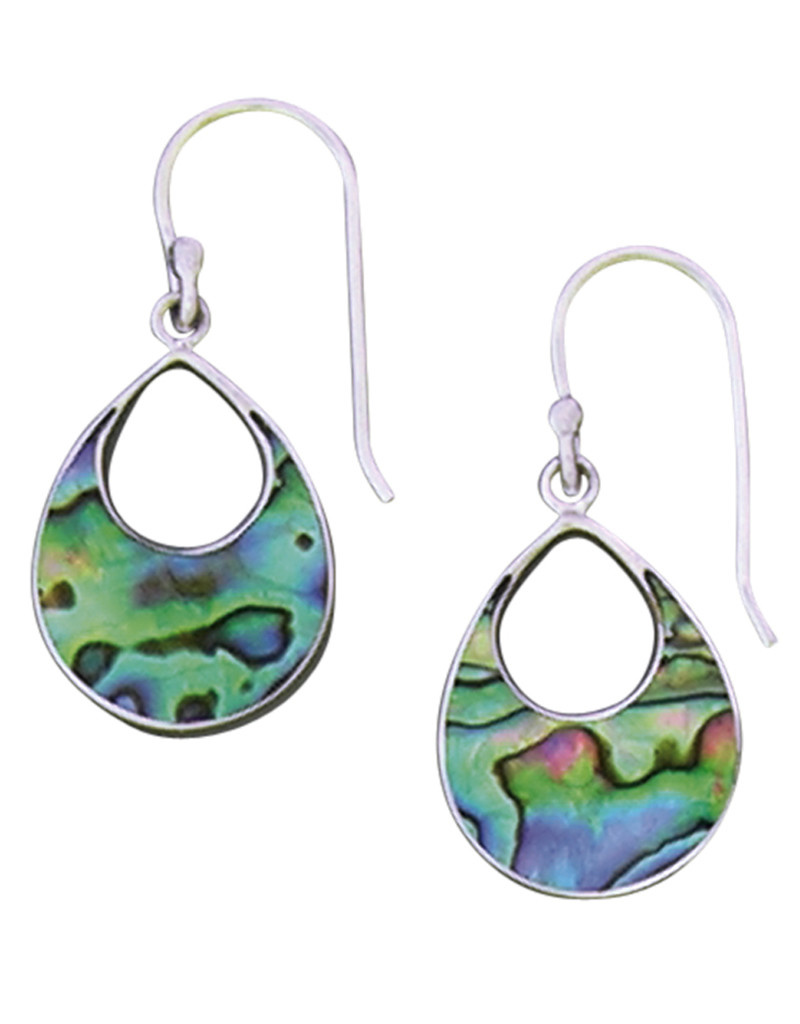 Open Teardrop Abalone Earrings 21mm