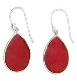 Teardrop Coral Earrings 22mm
