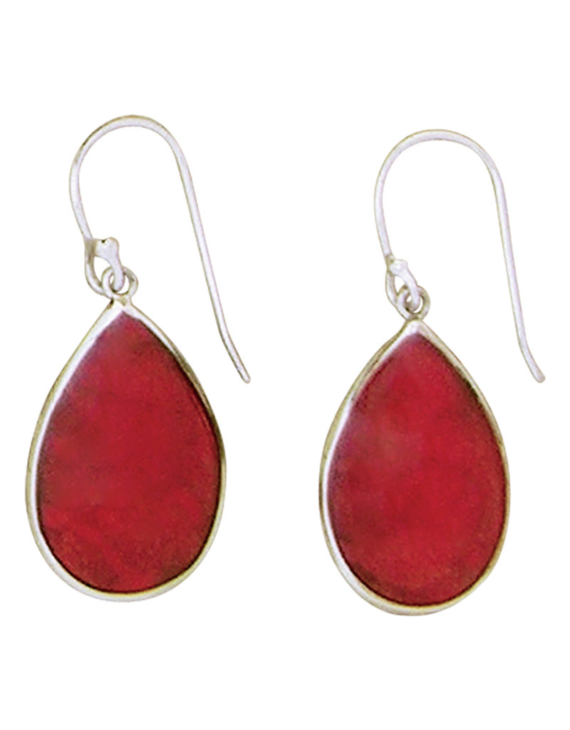 Teardrop Coral Earrings 22mm