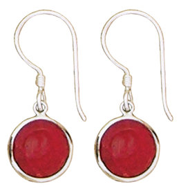 Round Coral Earrings 11mm