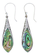 Sterling Silver Abalone Earrings 35mm