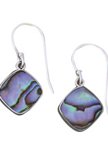 Sterling Silver Cushion Abalone Earrings 12mm