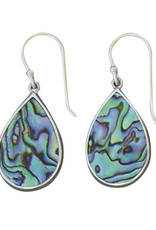 Sterling Silver Teardrop Abalone Earrings 24mm