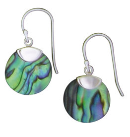 Round Abalone Earrings 15mm