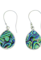 Sterling Silver Teardrop Abalone Earrings 18mm