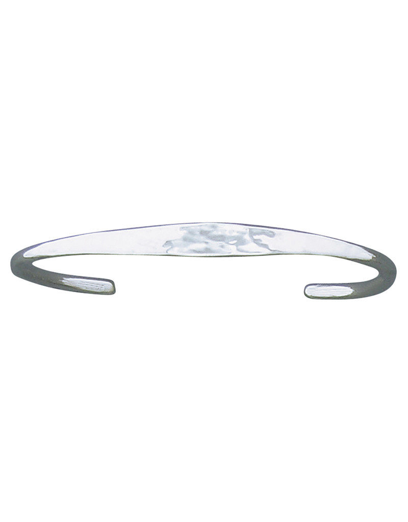 Sterling Silver Tapered Hammered Cuff Bracelet