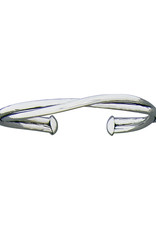 Sterling Silver Hammered/Plain Twisted Cuff Bracelet