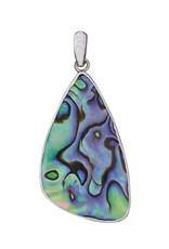 Sterling Silver Triangle Abalone Pendant 39mm