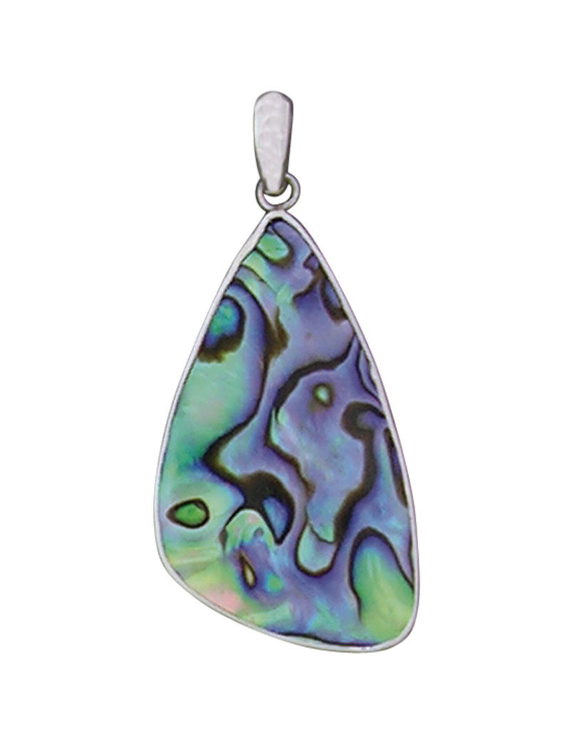 Sterling Silver Triangle Abalone Pendant 39mm