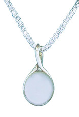 Sterling Silver Round Mother of Pearl Twist Pendant 18mm