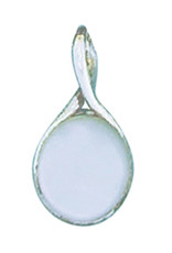 Sterling Silver Round Mother of Pearl Twist Pendant 18mm