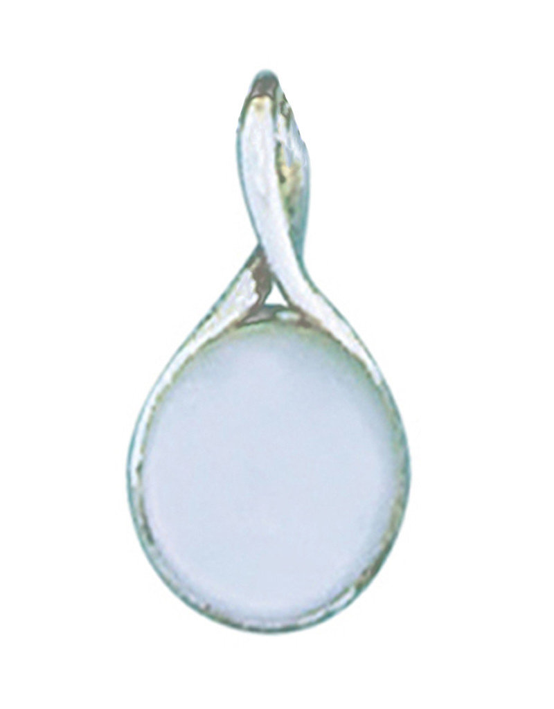 Sterling Silver Round Mother of Pearl Twist Pendant 18mm