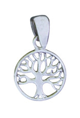 Sterling Silver Round Tree of Life Pendant 10mm