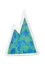 Sterling Silver Synthetic Opal Mountain Slide Pendant 17mm