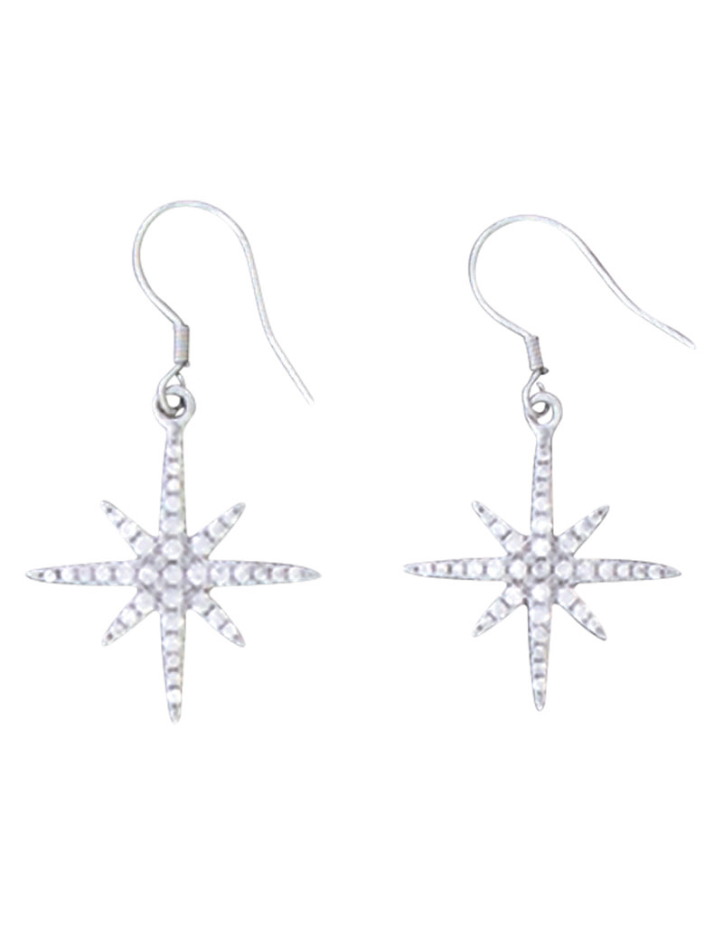 North Star Pave CZ Earrings 20mm