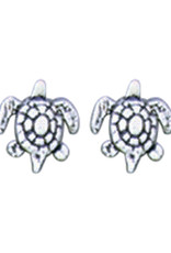 Sterling Silver Sea Turtle Stud Earrings 8mm
