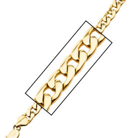 Gold Steel Curb Link Bracelet 8.5"