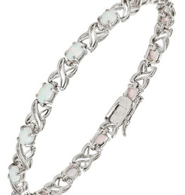 "XO" Oval White Opal Bracelet