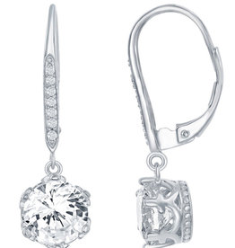 8mm Round CZ Earrings