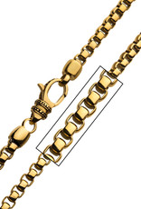 Men's 6mm Gold Stainless Steel Box Chain Nekclace