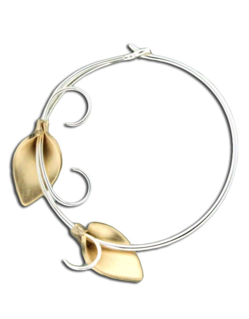 SS/GF Lily Vine Hoop Earrings