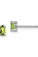 Sterling Silver Oval Peridot Stud Earrings 5x3mm