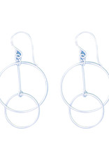 Sterling Silver Open Circles Dangle Earrings