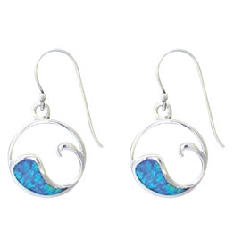 Opal Wave Earrings 15mm