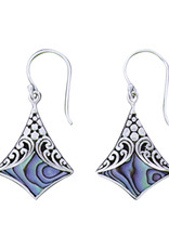Sterling Silver Abalone Design Earrings