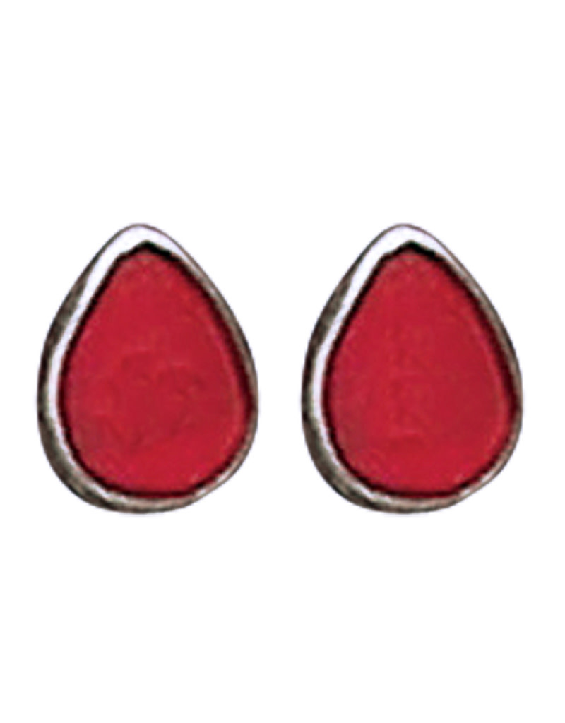 Teardrop Coral Stud Earrings 6mm